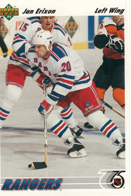 #178 Jan Erixon New York Rangers 1991-92 Upper Deck Hockey Card