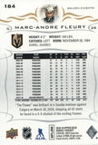 #184 Marc-Andre Fleury Vegas Golden Knights 2018-19 Upper Deck Series 1 Hockey Card