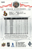 #129 Craig Anderson Ottawa Senators 2018-19 Upper Deck Series 1 Hockey Card