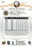 #14 David Backes Boston Bruins 2018-19 Upper Deck Series 1 Hockey Card
