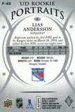 P-49 Lias Andersson UD Rookie Portraits New York Rangers 2018-19 Upper Deck Series 1 Hockey Card
