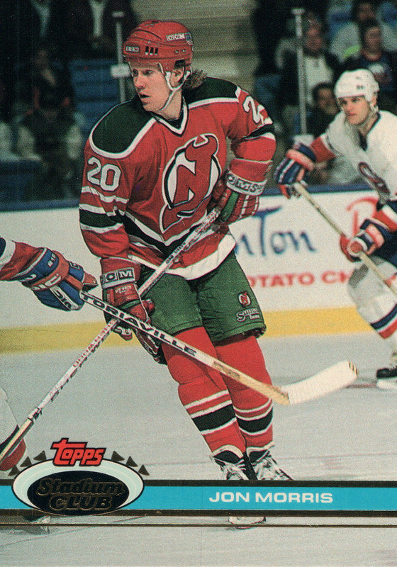 #360 Jon Morris New Jersey Devils 1990-91 Topps Stadium Club Hockey Card OQ