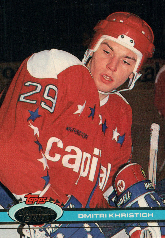 #359 Dmitri Khristich Washington Capitals 1990-91 Topps Stadium Club Hockey Card OQ