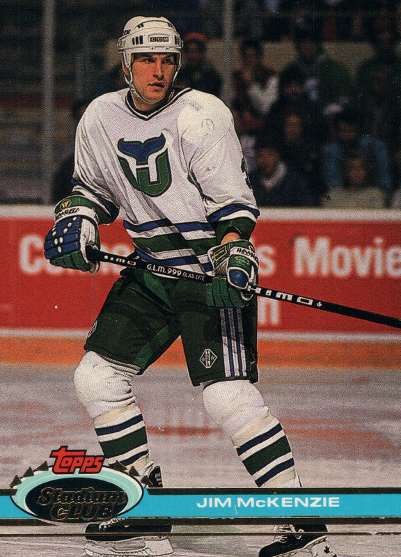#354 Jim McKenzie Hartford Whalers 1990-91 Topps Stadium Club Hockey Card OQ