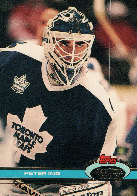 #352 Peter Ing Toronto Maple Leafs 1990-91 Topps Stadium Club Hockey Card OQ