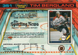 #351 Tim Bergland Washington Capitals 1990-91 Topps Stadium Club Hockey Card OQ