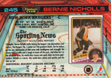 #245 Bernie Nicholls New York Rangers 1990-91 Topps Stadium Club Hockey Card OR