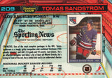 #209 Tomas Sandstrom Los Angeles Kings 1990-91 Topps Stadium Club Hockey Card OR