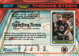 #207 Thomas Steen Winnipeg Jets 1990-91 Topps Stadium Club Hockey Card OR