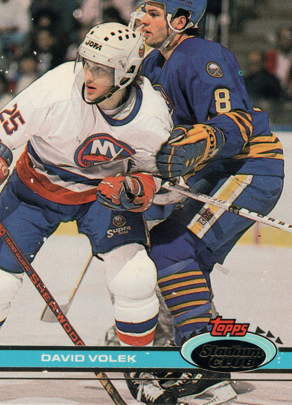 #204 Daid Volek New York Islanders 1990-91 Topps Stadium Club Hockey Card OR