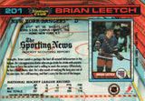#201 Brian Leetch New York Rangers 1990-91 Topps Stadium Club Hockey Card OS