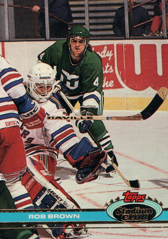 #200 Rob Brown Hartford Whalers 1990-91 Topps Stadium Club Hockey Card OS