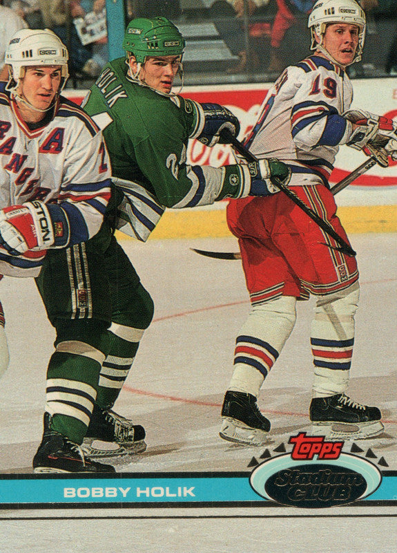 #299 Bobby Holik Hartford Whalers 1990-91 Topps Stadium Club Hockey Card OS