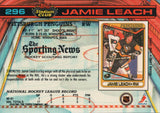 #296 Jamie Leach Pittsburgh Penguins 1990-91 Topps Stadium Club Hockey Card OS