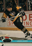 #296 Jamie Leach Pittsburgh Penguins 1990-91 Topps Stadium Club Hockey Card OS