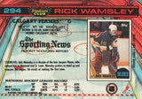#294 Rick Wamsley Calgary Flames 1990-91 Topps Stadium Club Hockey Card OS