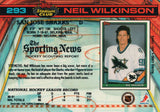 #293 Neil Wilkinson San Jose Sharks 1990-91 Topps Stadium Club Hockey Card OS
