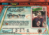 #290 Daniel Berthiaume Los Angeles Kings 1990-91 Topps Stadium Club Hockey Card OS