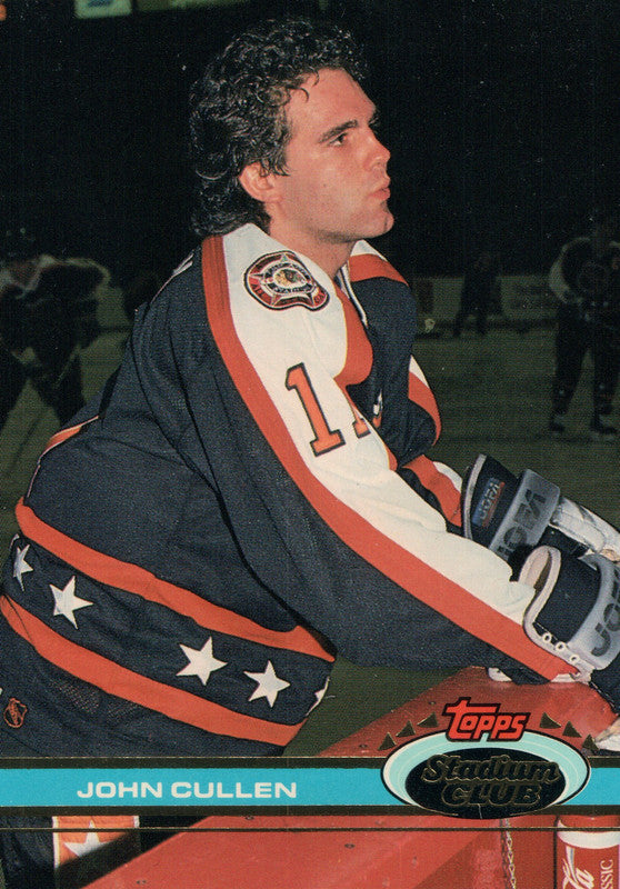 #289 John Cullen Hartford Whalers 1990-91 Topps Stadium Club Hockey Card OS