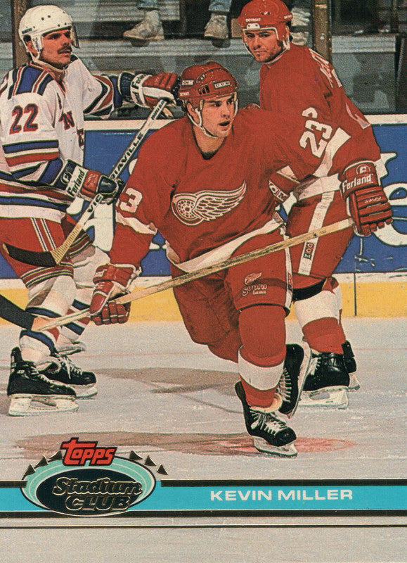 #286 Kevin Miller  Detroit Red Wings 1990-91 Topps Stadium Club Hockey Card OS