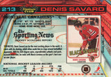 #213 Denis Savard Montreal Canadiens 1990-91 Topps Stadium Club Hockey Card OS