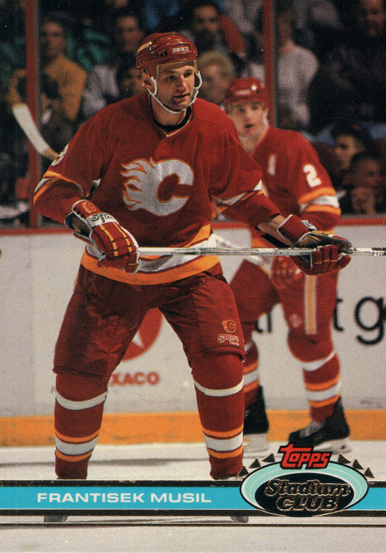 #235 Frantisek Musil Calgary Flames 1990-91 Topps Stadium Club Hockey Card OT
