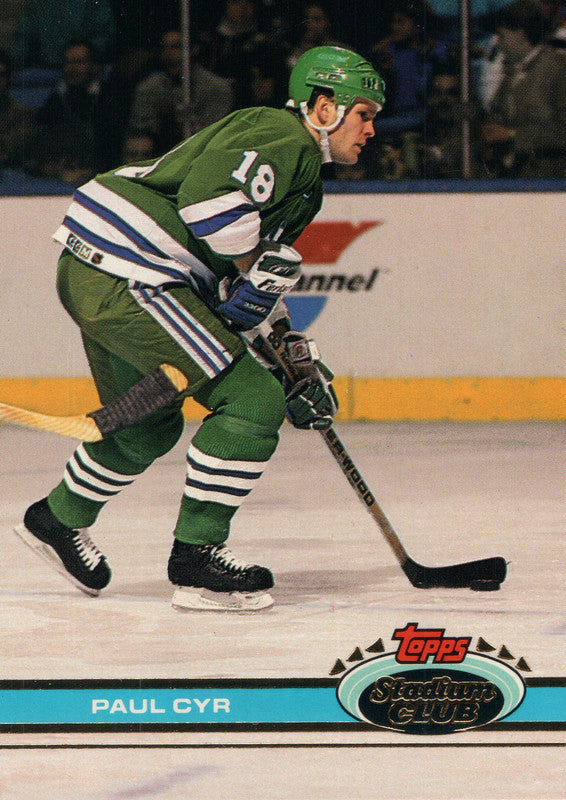 #279 Paul Cyr Hartford Whalers 1990-91 Topps Stadium Club Hockey Card OT