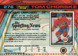#276 Tom Chorske Montreal Canadiens 1990-91 Topps Stadium Club Hockey Card OT