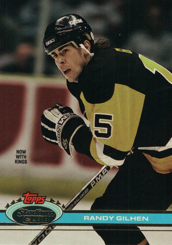 #275 Randy Gilhen Los Angeles Kings 1990-91 Topps Stadium Club Hockey Card OT