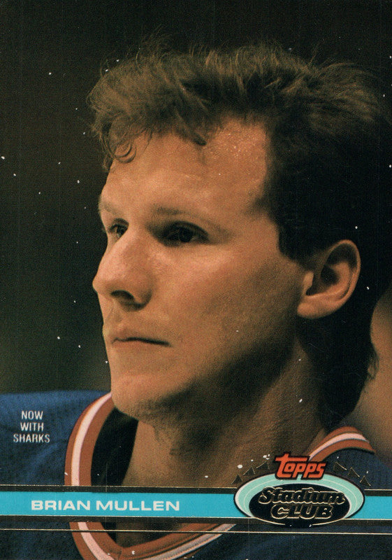 #222 Brian Mullen San Jose Sharks 1990-91 Topps Stadium Club Hockey Card OU