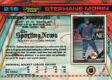 #216 Stephane Morin Quebec Nordiques 1990-91 Topps Stadium Club Hockey Card OU