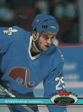 #216 Stephane Morin Quebec Nordiques 1990-91 Topps Stadium Club Hockey Card OU