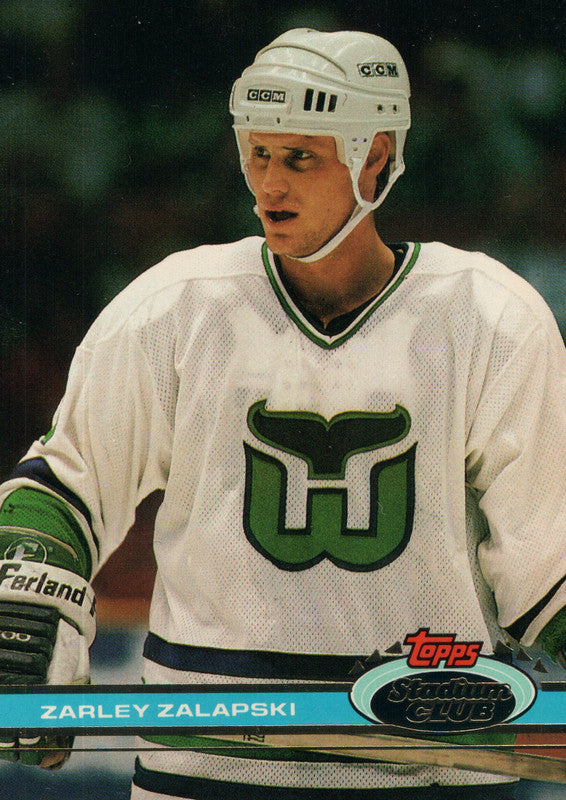 Zarley Zalapski autographed Hockey Card (Hartford Whalers, SC) 1993 Upper  Deck #316