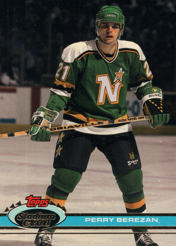 #227 Perry Berezan Minnesota North Stars 1990-91 Topps Stadium Club Hockey Card OU