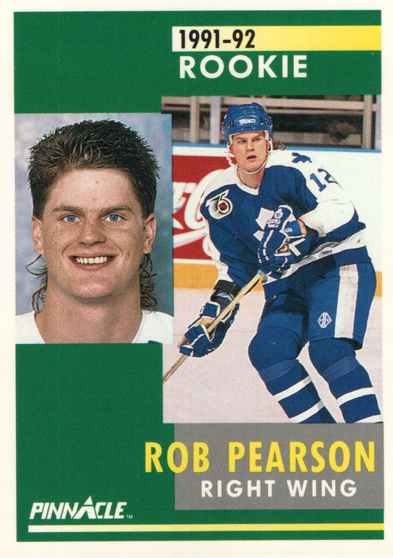 #304 Rob Pearson Rookie Toronto Maple Leafs 1991-92 Pinnacle Hockey Card OU