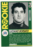 #353 Luciano Borsato Rookie Winnipeg Jets 1991-92 Pinnacle Hockey Card OV