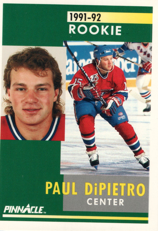 #350 Paul Dipietro Rookie Montreal Canadiens 1991-92 Pinnacle Hockey Card OV