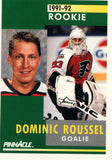 #343 Dominic Roussel Rookie Philadelphia Flyers 1991-92 Pinnacle Hockey Card OV