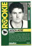 #342 Jayson More Rookie San Jose Sharks 1991-92 Pinnacle Hockey Card OV