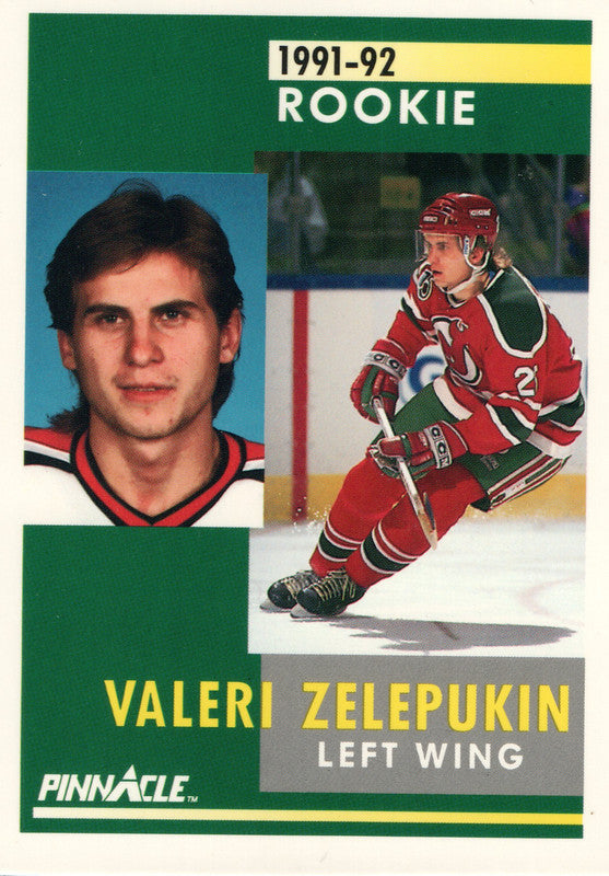 #354 Valeri Zelepukin Rookie New Jersey Devils 1991-92 Pinnacle Hockey Card OV