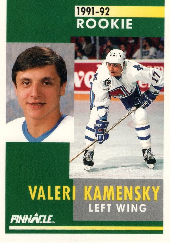 #340 Valeri Kamensky Rookie Quebec Nordiques 1991-92 Pinnacle Hockey Card OV