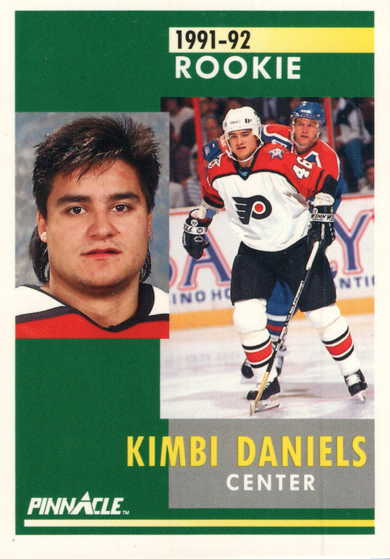 #336 Kimbi Daniels Rookie Philadelphia Flyers 1991-92 Pinnacle Hockey Card OV