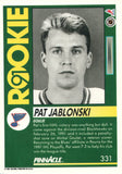 #331 Pat Jablonski Rookie St Louis Blues 1991-92 Pinnacle Hockey Card OV