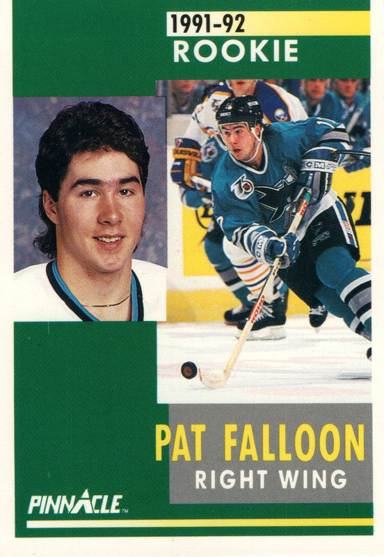 #329 Pat Falloon Rookie San Jose Sharks 1991-92 Pinnacle Hockey Card OW
