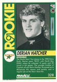 #328 Derian Hatcher Rookie Dallas Stars 1991-92 Pinnacle Hockey Card OW