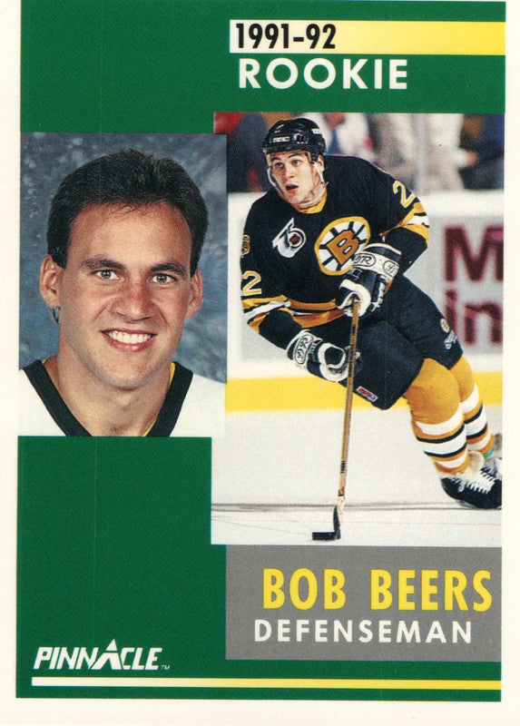 #326 Bob Beers Rookie Boston Bruins 1991-92 Pinnacle Hockey Card OW