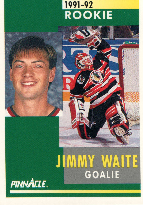 #316 Jimmy Waite Rookie Chicago Blackhawks 1991-92 Pinnacle Hockey Card OW