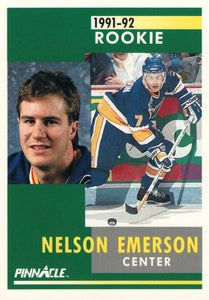 #314 Nelson Emerson Rookie St Louis Blues 1991-92 Pinnacle Hockey Card OW
