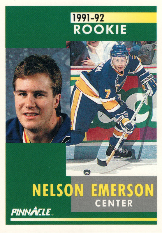 #314 Nelson Emerson Rookie St Louis Blues 1991-92 Pinnacle Hockey Card OW