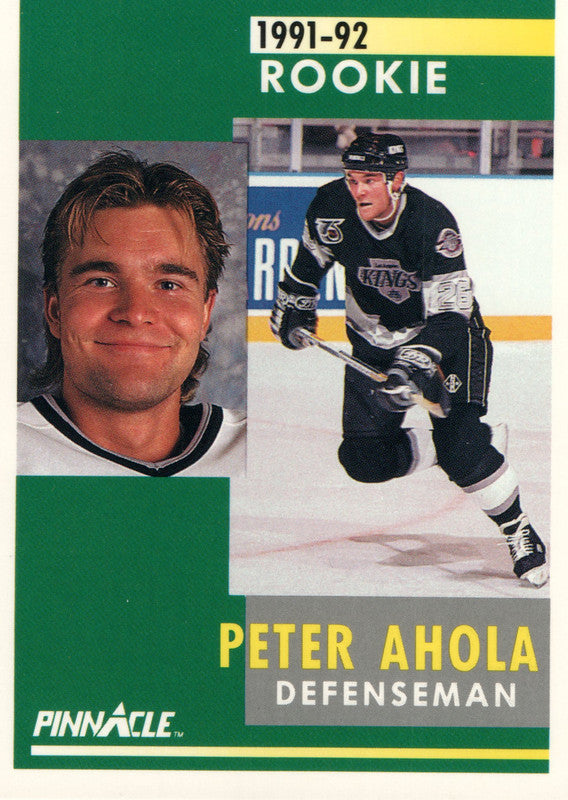#312 Peter Ahola Rookie Los Angeles Kings 1991-92 Pinnacle Hockey Card OW